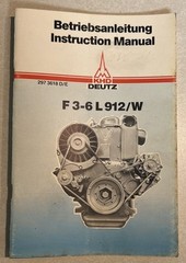 DEUTZ KHD F 3-6 L 912/W Instruction Manual Booklet 297 3618 D/E