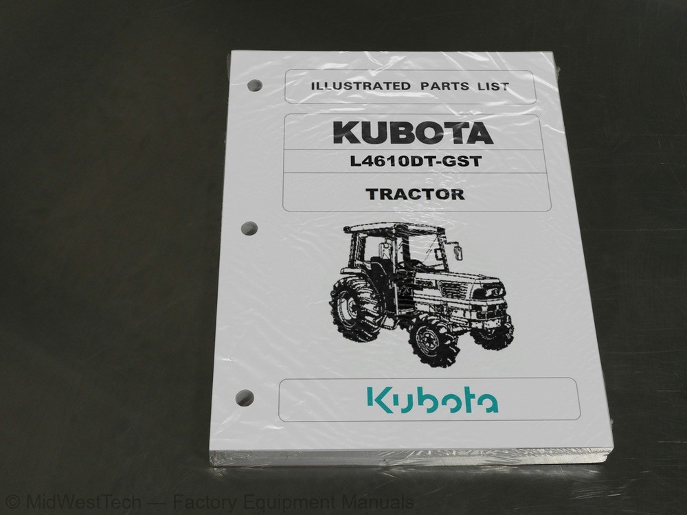 Kubota L4610DT, L4610GST Tractor Parts Manual Exploded View Diagram Book