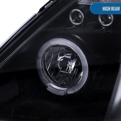 2003-2005 Nissan 350Z LED Dual Halo Halogen Projector Headlights Black Smoke