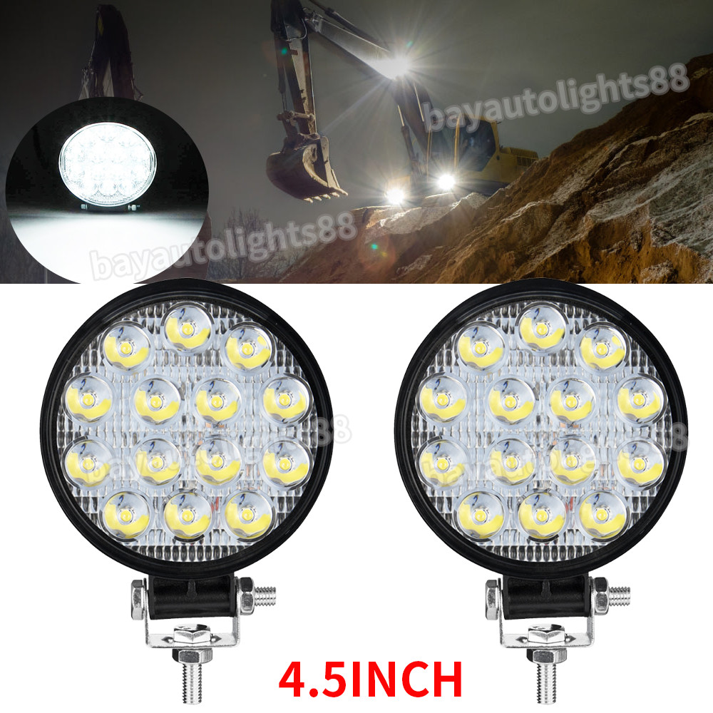 2PC 4INCH Digger Excavator Work Light Lamp Square fit for Komatsu Hitachi Kubota