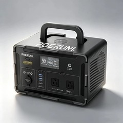 POERUNI 600W 519Wh Portable Power Station Solar Charger Generator for Back Up