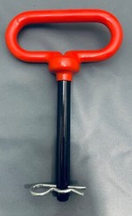 1/2, 5/8, 3/4, 7/8, 1-1/8 Red D Handle Hitch Pins with Hitch Clip Pins