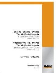 Case SR210B,SR240B,SV280B,TR270B,TR310B,TV370B Tier 4B Skid Steer Service Manual