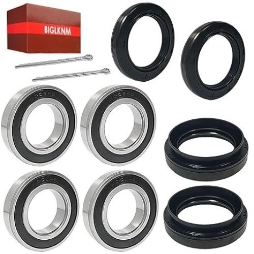 Front Wheel Bearing Seals Kit for Wolverine Big Bear 350 450 Grizz Size: Front