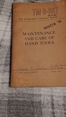 War Department TM 9-867 Maintenance and Care of Hand Tools Manual 1945