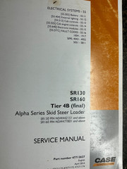 Case SR130, SR160, Tier 4B (final) Alpha Skid Loader Service Manual