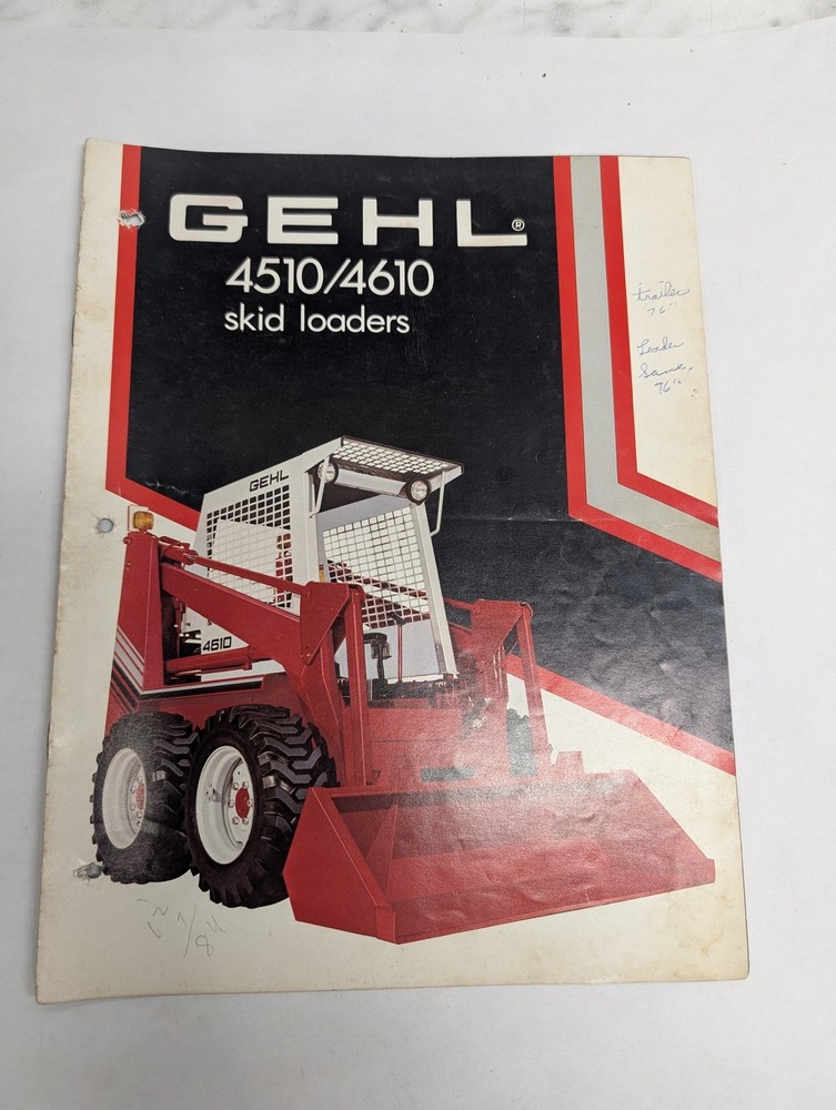 GEHL 4510 4610 SKID LOADERS SALES BROCHURE LITERATURE SPECIFICATIONS CATALOG