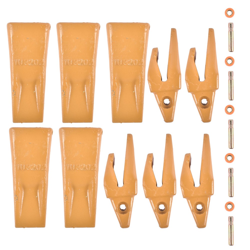 5Pcs Bucket Shanks with Teeth Pins Retainers Fits CAT Caterpillar J200 Series