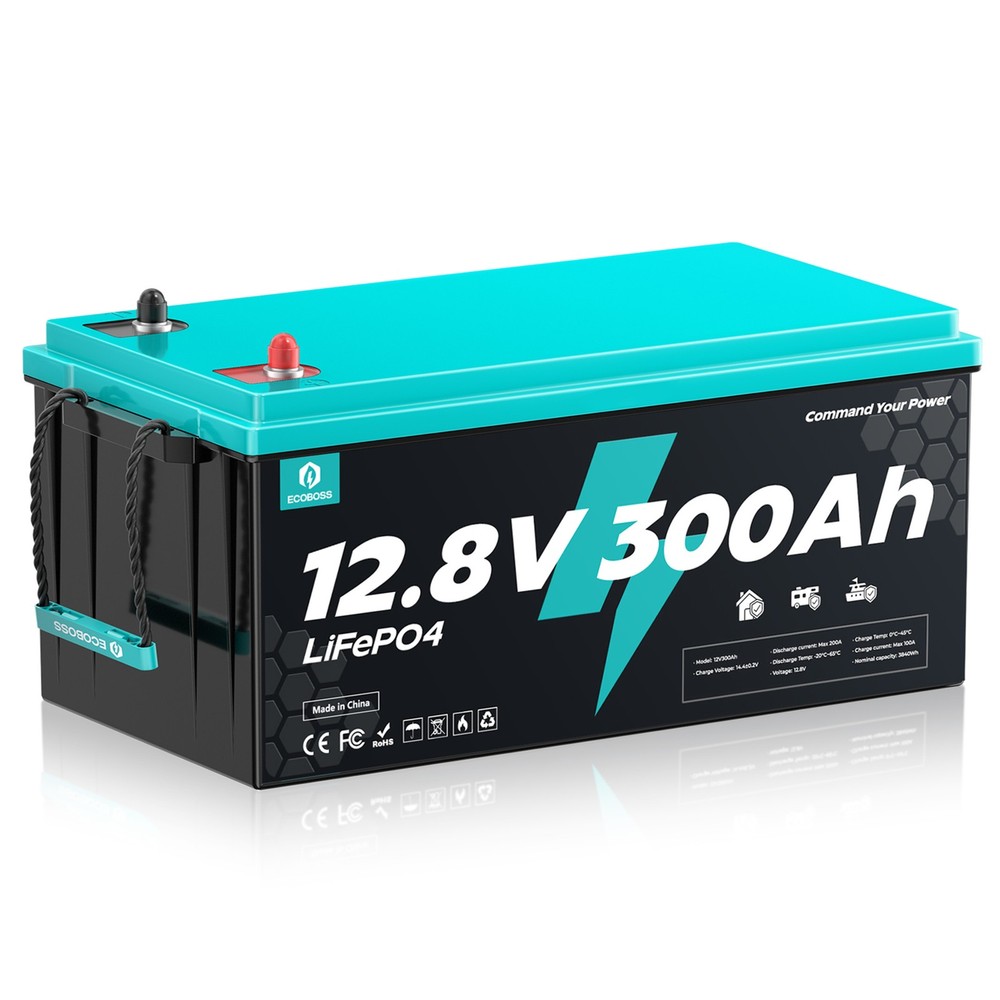 12V 300Ah LiFePO4 Battery Deep Cycles 3840Wh 200A BMS for RV Solar Home Boat