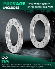 4Pcs 0.5in 6×5.5 108mm Wheel Spacers 6Lug 1/2 Studs Chevy Tahoe K1500