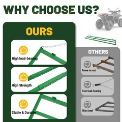 For ATV/UTV Tractor W/ Chain 8Ft Drag Harrow Grader Yard Lawn Leveling Tool