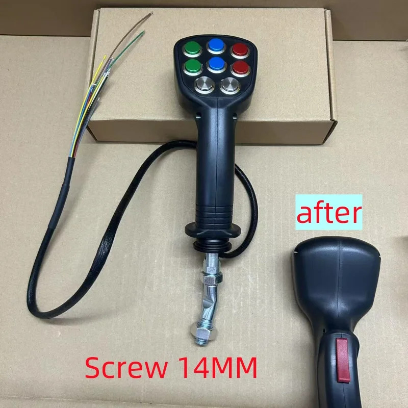 Excavator Agricultural Harvester Electric Control 9 Button Joystick Handle Glue