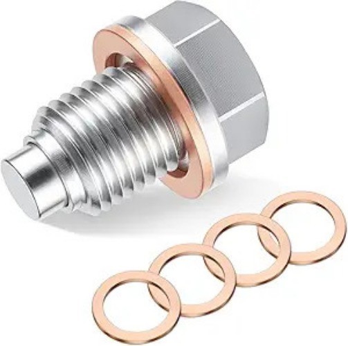 M14x1.5 Magnetic Oil Drain Plug with Copper Washers, Strong Stai Size: M14x1.5