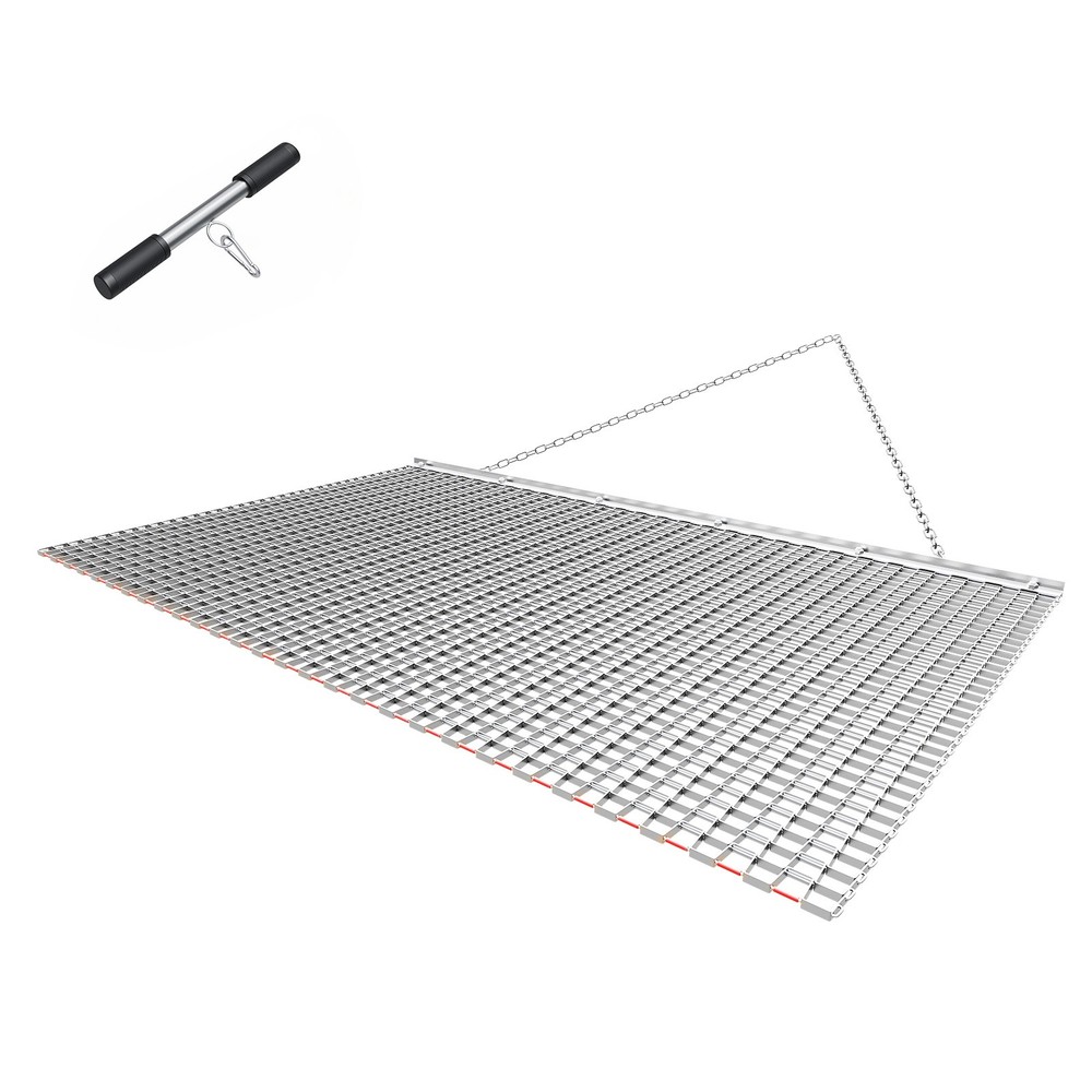 Uimoso 6 x 3 ft Chain Harrow Rake for ATV, UTV, and Tractor Use