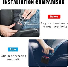 2 Pack Seat Belt Buckle Holder, Silicone Auto Rear Seatbelt Buckle BoosterBlack