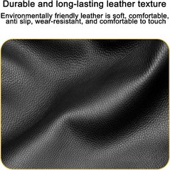 Leather Gear Shift Knob Cover, Anti-Slip Protector and Decora Color: Black+Red
