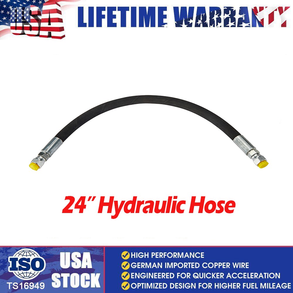 3/8” Hydraulic Hose Assembly #6 JIC Female Straight Swivel Fittings 24″ 4800PSI