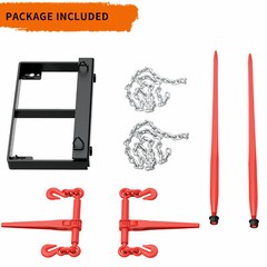 49″ Universal Hay Bale Spear Front Loader Tractor Bucket Attachment Mover Spike