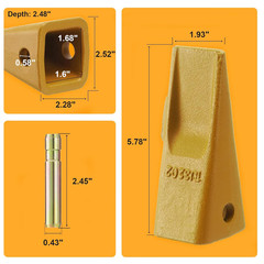 1U3202 Excavator Bucket Teeth Set with Pins for J200 Series, 5 Pack