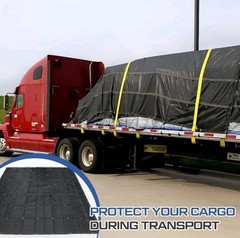 20 x 16 ft Lightweight Steel Flatbed Tarp 14 Ounce PVC-Coated Polyester…
