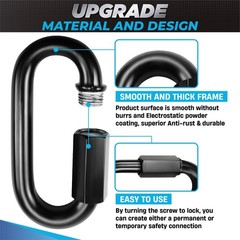 PAMAZY 8PCS 2.3” Chain Quick Links, High Strength, 2.3 inches x 6 mm, Black