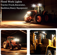 2PC 120W LED Flood Work Lights Fit Caterpillar Construction Equipment Work Lamps