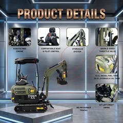 TYPHON TERROR XX 4000lbs Kubota D902 Mini Excavator Hydraulic Thumb Boom Swing