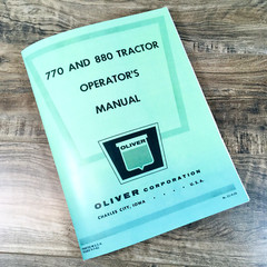 Oliver 770 & 880 Tractor Operators Manual Owners Book Maintenance Adjustments