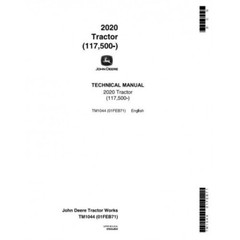JOHN DEERE 2020 TRACTORS (SN. FROM 117500) TECHNICAL SERVICE MANUAL PDF ON USB