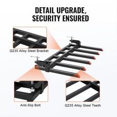 Uimoso Clamp on Debris Pallet Forks to 60″ Bucket 4560 lbs Capacity Heavy Duty