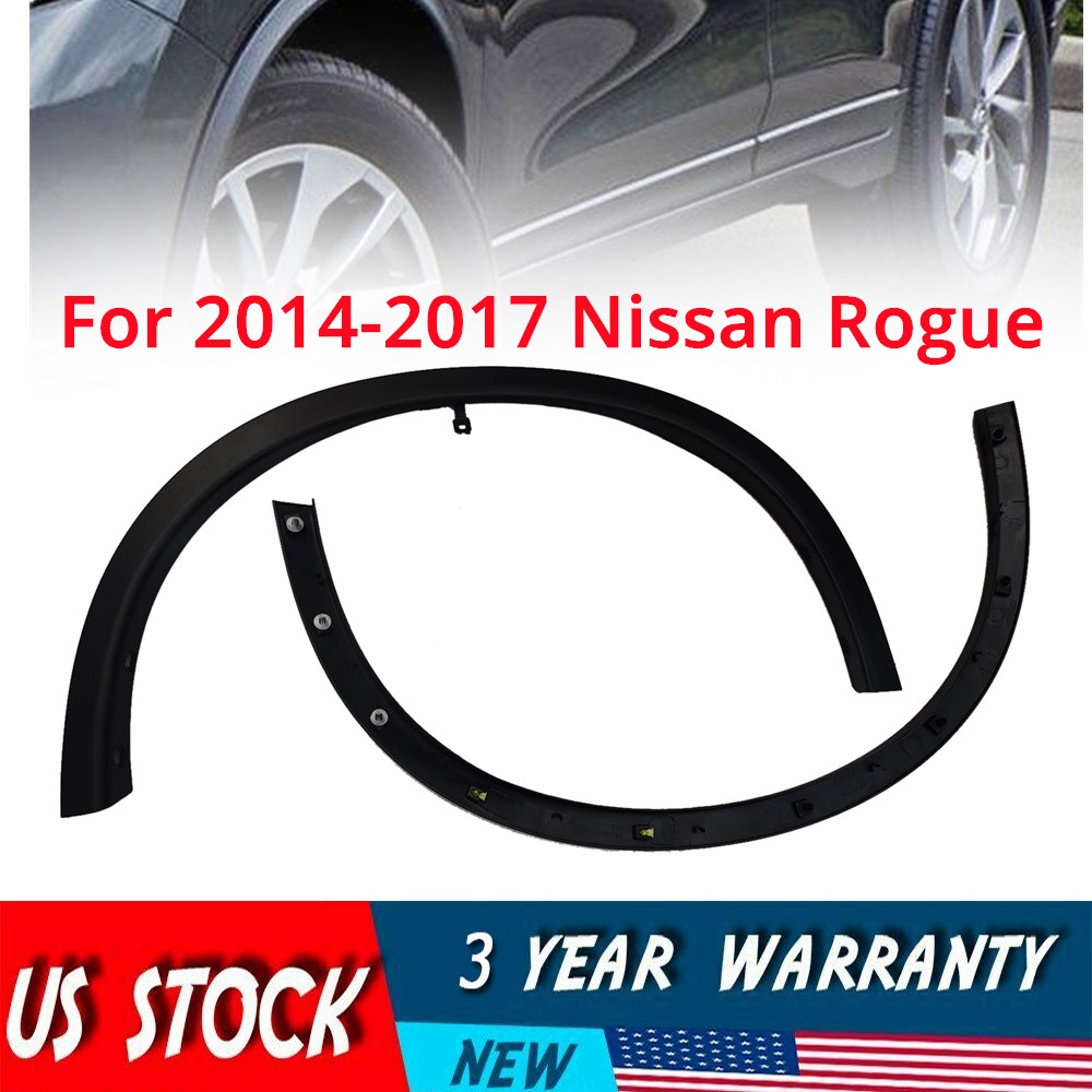2 PCS Front Wheel Plastic Fender Arch Black For Nissan Rogue 2014-2016 New