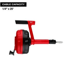 Milwaukee 48-22-5760 25′ Dual Grip Hand Auger w/ Quick Switch Cable Lock