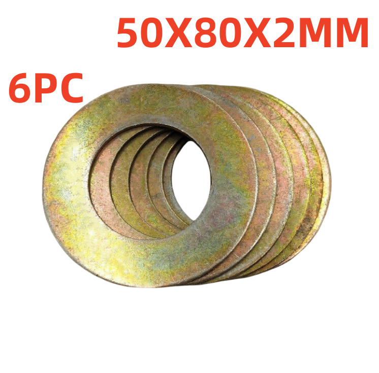 6pc 50mm x80mm x2mm Bucket Pin Shim Iron Excavator Skid Steer For Komatsu