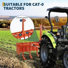 55 Inch Heavy Duty Box Blade with 6 Adjustable Shanks for Cat 0 Cat 1 Tractor