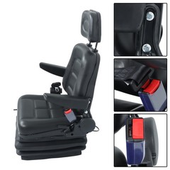 Forklift Tractor Seat Suspension Adjustable Backrest Armrest Safety Belt