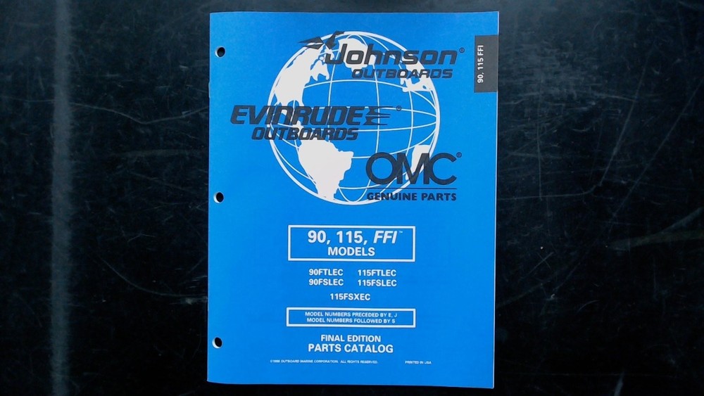 Johnson Evinrude OMC 90 115 FFI Parts Catalog 1998 Genuine Manual