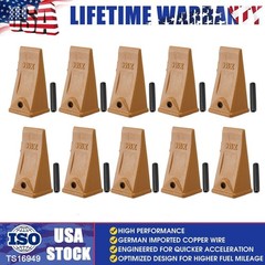 CarBole 10 Pack X156S Short Bucket Teeth & Long Pins for Hensley 156 Skid Steer