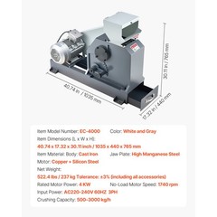 Uimoso Jaw Crusher 7.87×9.65 inch Feed Size Rock and Stone Crushing Machine 220V