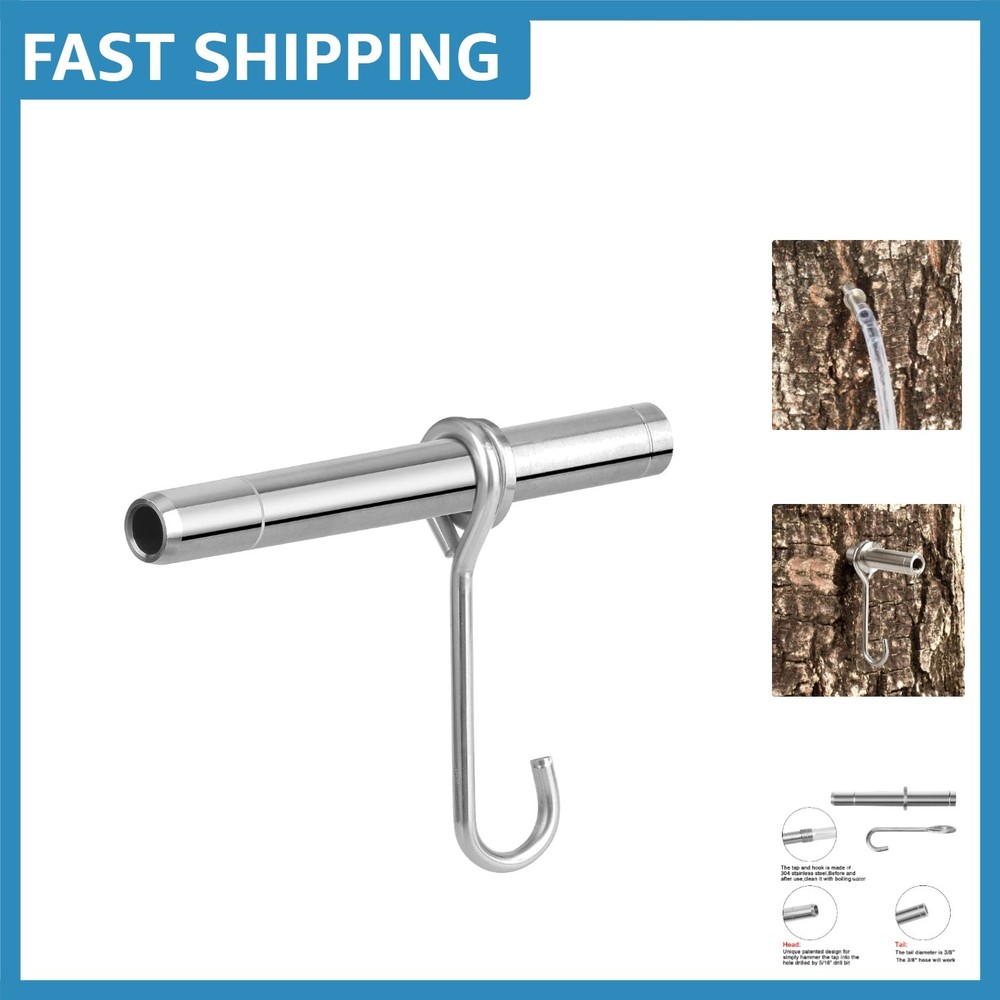 6-Piece Maple Syrup Tapping Set – Reusable Stainless Steel Taps & Hook System