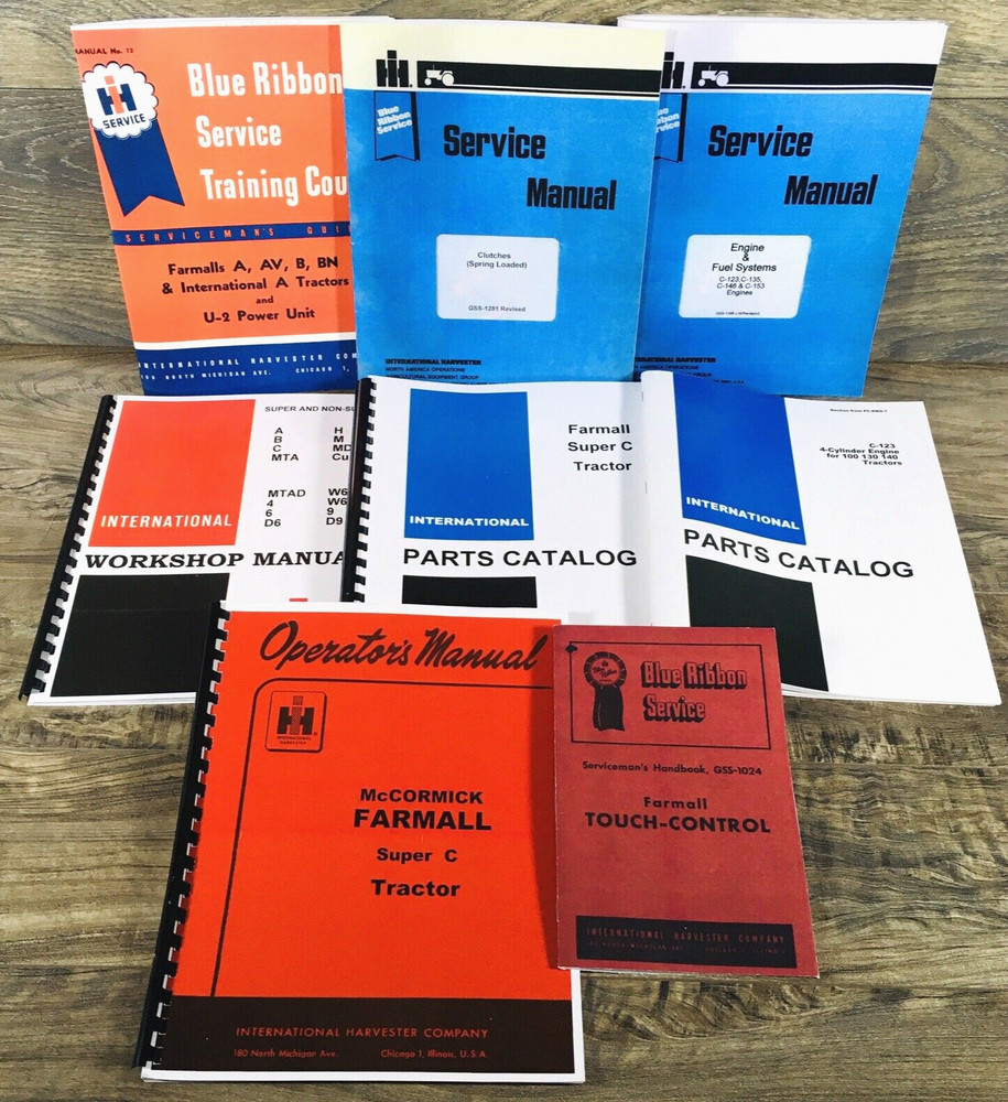 Farmall International Super C Tractor Service Parts Operators Manual Owners Book