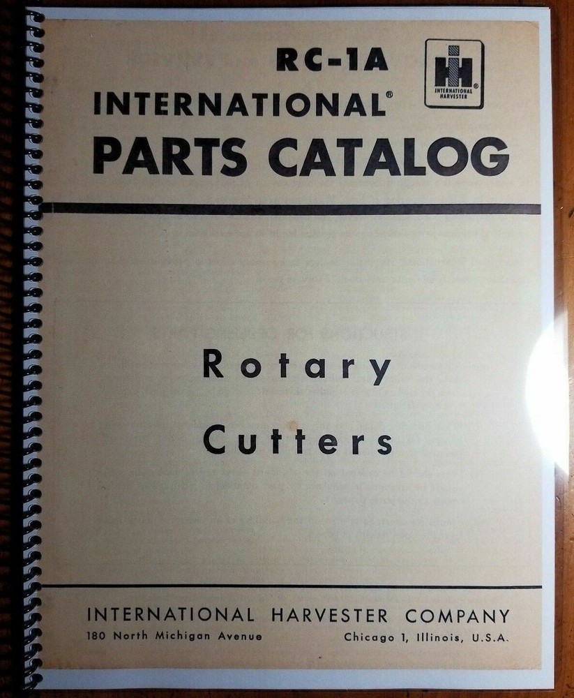 IH International McCormick 211 Rotary Cutter Mower Parts Catalog Manual 11/64