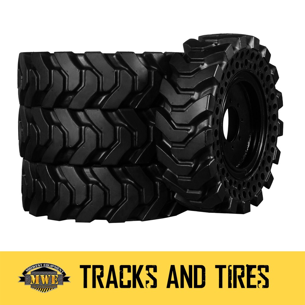 10×16.5 (30×10-16) SET OF FOUR Solid Skid Steer Tires With Rims – JCB Tires
