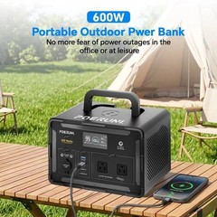 POERUNI 600W 519Wh Portable Power Station Solar Charger Generator for Back Up