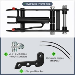 L-Shaped Bracket Hydraulic Thumb Clip For Mini Excavators Attachments 3-Holes