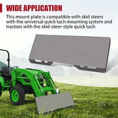 1/2″ thick Skid Steer Mount Plate Adapter Loader Quick Tach Attachment