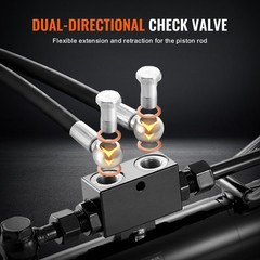 VEVOR Hydraulic Top Link Cat.1-1 (8-1/4 in 18-1/8~26-3/8 in) With 2 x Hoses