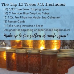 North American Maple Syrup Kit with 10 Spiles, Instruction Sheet & Recipe Cards