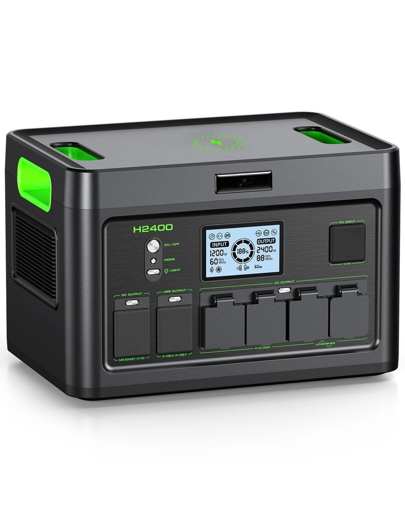 2400W 1843Wh Portable Power Station Solar Charger Generator for Camping Travel
