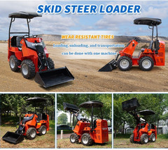 NEW Mini Wheel Type Skid Steer Loader Riding Skid Machine 13.5HP EPA For Sale