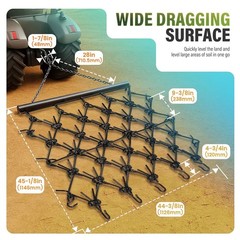 4 X 4FT Drag Harrow Tines For ATV UTVs Leveling Grading Lawn Tractors Heavy Duty